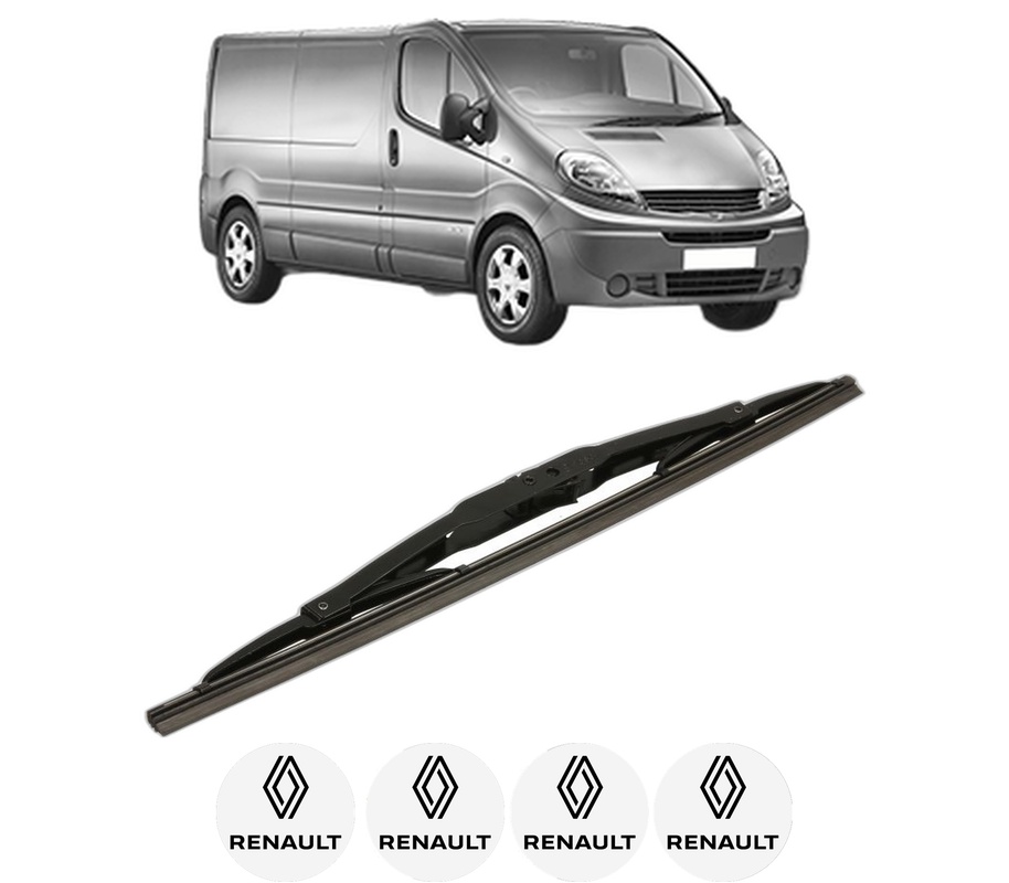 Stergator lamela spate RENAULT TRAFIC II Van (FL) din 2001 - 2006, pentru luneta auto, Bosch Twin, din cauciuc siliconat rezistent, 4 Stickere Auto RENAULT