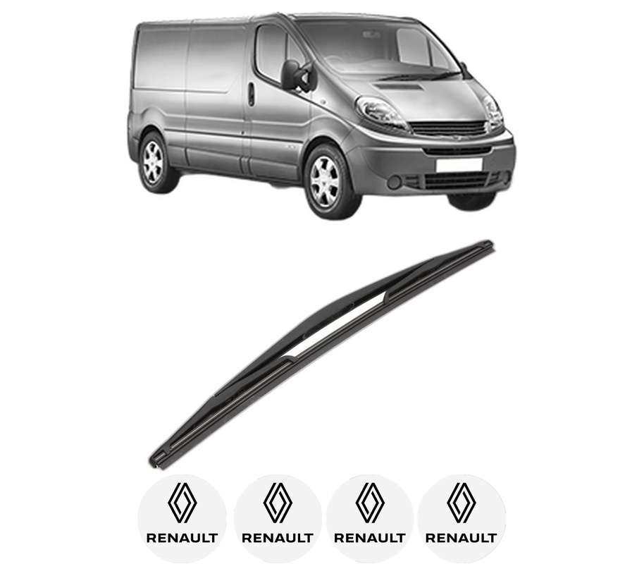 Stergator lamela spate RENAULT TRAFIC II Van (FL) din 2001 - 2006, pentru luneta auto, Valeo Silencio, din cauciuc siliconat rezistent, 4 Stickere Auto RENAULT
