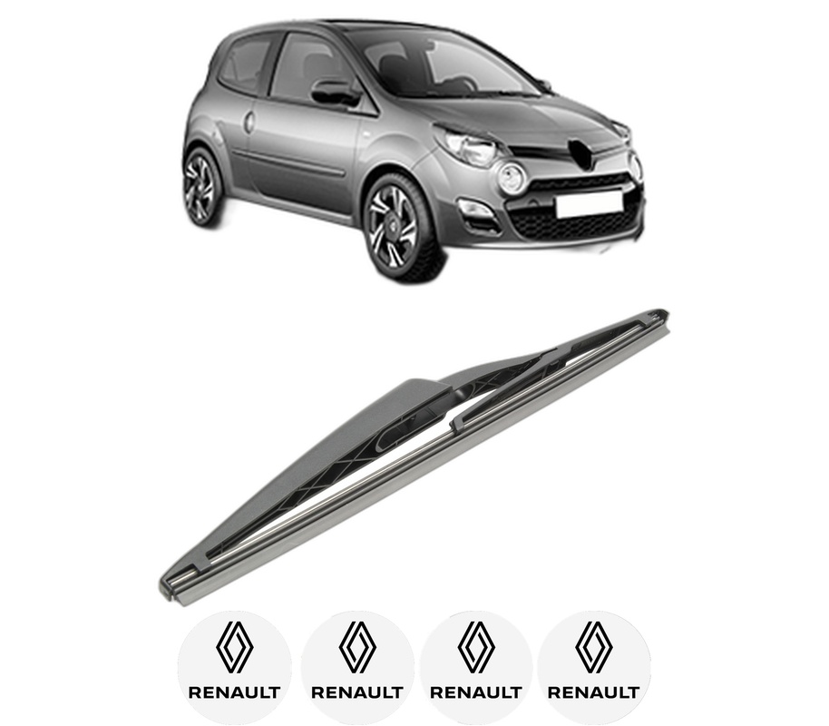 Stergator lamela spate RENAULT TWINGO II (CN0_) din 2007 - 2014, pentru luneta auto, Bosch Twin, din cauciuc siliconat rezistent, 4 Stickere Auto RENAULT