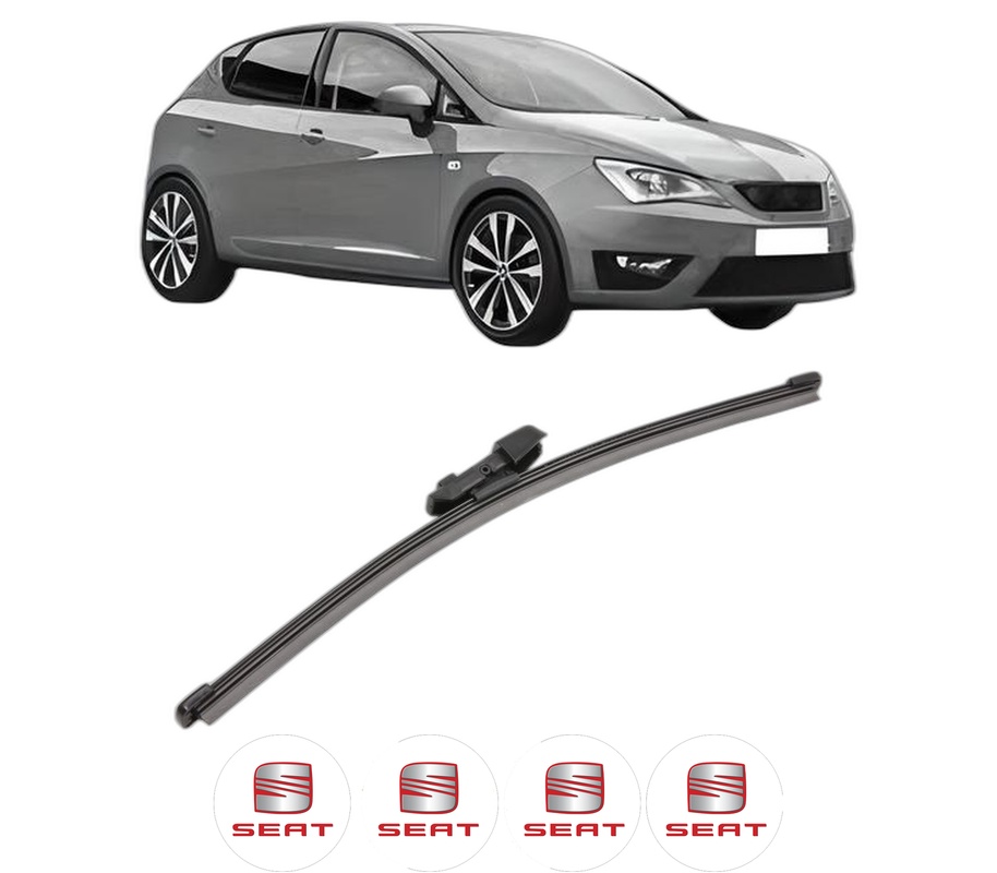 Stergator lamela spate SEAT IBIZA V (KJ1, KJG) din 2017, pentru luneta auto, Valeo Silencio Xtrm, din cauciuc siliconat rezistent, 4 Stickere Auto SEAT