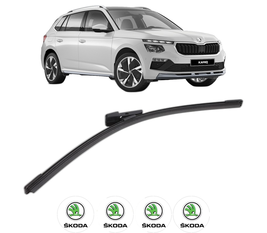 Stergator lamela spate SKODA KAMIQ (NW4) din 2019, pentru luneta auto, Bosch Aerotwin, din cauciuc siliconat rezistent, 4 Stickere Auto SKODA