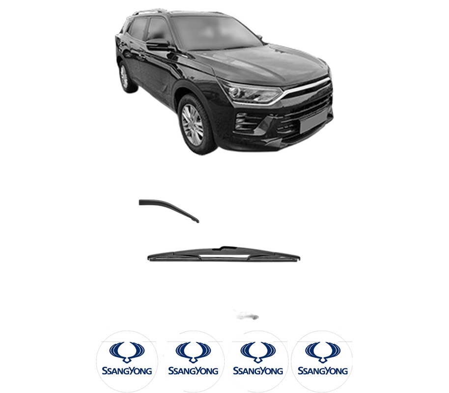 Stergator lamela spate SSANGYONG KORANDO (C300) din 2021, pentru luneta auto, Valeo Silencio, din cauciuc siliconat rezistent, 4 Stickere Auto SSANGYONG