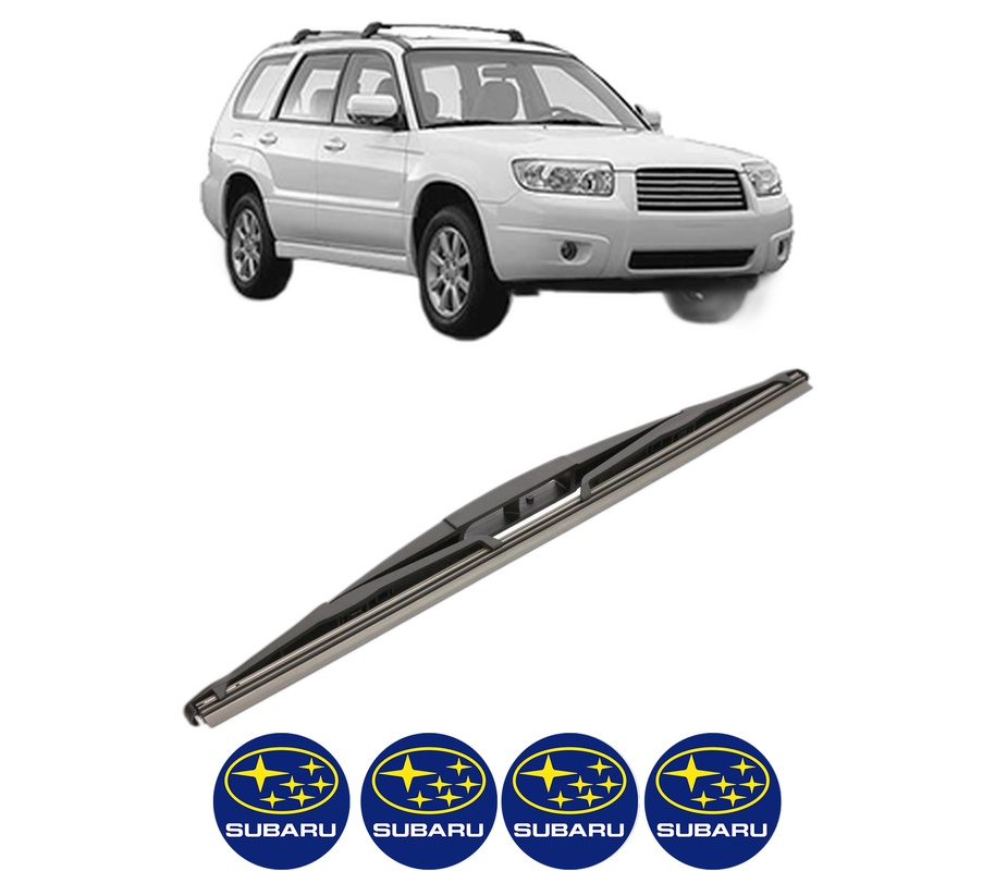 Stergator lamela spate SUBARU FORESTER (SH_) din 2008 - 2013, pentru luneta auto, Valeo Silencio, din cauciuc siliconat rezistent, 4 Stickere Auto SUBARU