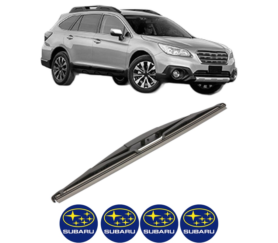 Stergator lamela spate SUBARU OUTBACK (BS) din 2015, pentru luneta auto, Valeo Silencio, din cauciuc siliconat rezistent, 4 Stickere Auto SUBARU