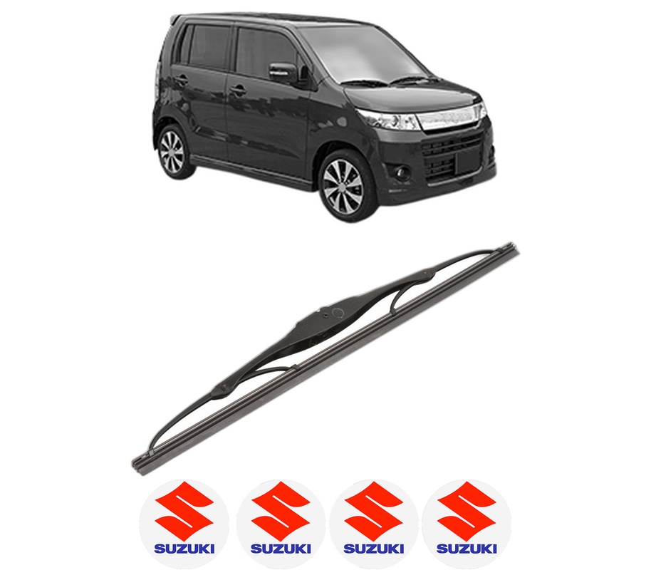 Stergator lamela spate SUZUKI WAGON R (MH21, MH22) din 2003 - 2005, pentru luneta auto, Valeo Silencio, din cauciuc siliconat rezistent, 4 Stickere Auto SUZUKI