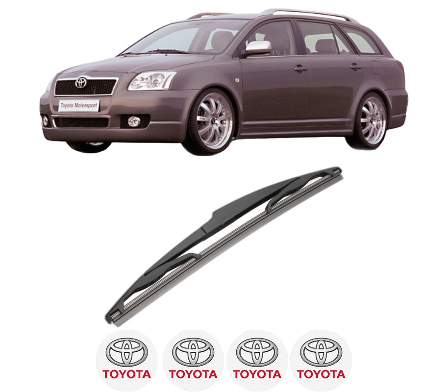 Stergator lamela spate TOYOTA AVENSIS Estate (_T25_) din 2003 - 2008, pentru luneta auto, Valeo Silencio, din cauciuc siliconat rezistent, 4 Stickere Auto TOYOTA