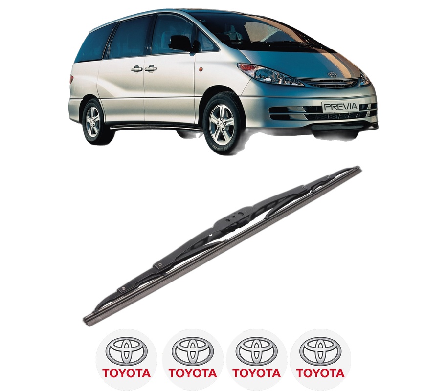 Stergator lamela spate TOYOTA PREVIA II (_R3_) din 2000 - 2006, pentru luneta auto, Bosch Twin, din cauciuc siliconat rezistent, 4 Stickere Auto TOYOTA