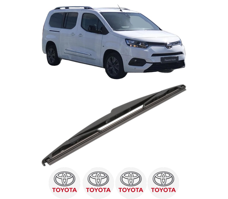 Stergator lamela spate TOYOTA PROACE CITY Box Body/MPV (BPZ_) din 2019 - 2024, pentru luneta auto, Valeo Silencio, din cauciuc siliconat rezistent, 4 Stickere Auto TOYOTA