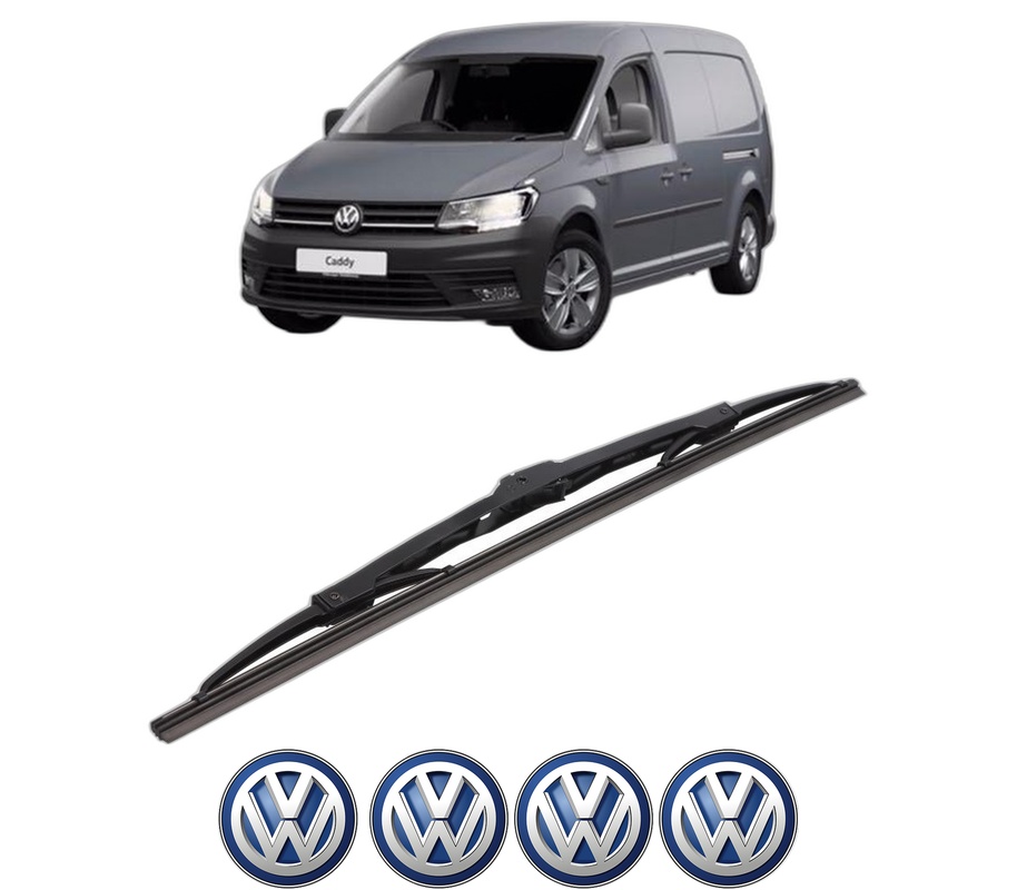 Stergator lamela spate Volkswagen CADDY III Box Body/MPV (2KA, 2KH, 2CA, 2CH) din 2004 - 2015, pentru luneta auto, Bosch Twin, din cauciuc siliconat rezistent, 4 Stickere Auto VW