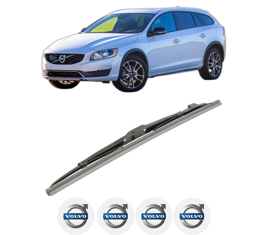 Stergator lamela spate VOLVO V60 I Cross Country (157) din 2015 - 2018, pentru luneta auto, Bosch Twin, din cauciuc siliconat rezistent, 4 Stickere Auto VOLVO