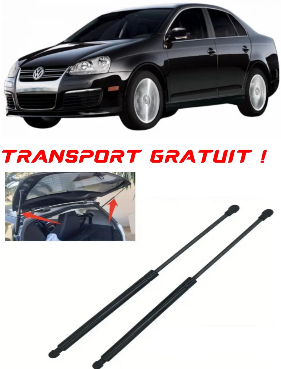 Set 2 amortizoare Haion portbagaj pentru masina VOLKSWAGEN AV2), AV3, JETTA IV (162, 163