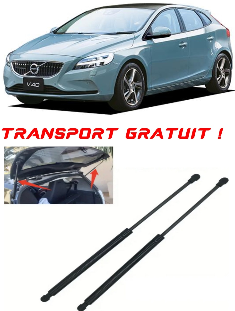 Set 2 amortizoare Haion portbagaj pentru masina Volvo V40 Hatchback (525)