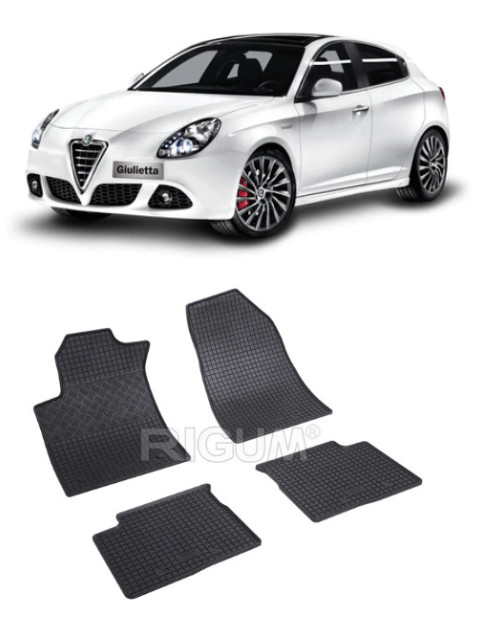 Set 4 covorase Alfa Romeo Giulietta 2010-2020, din cauciuc 100%, compatibile cu autoturismul ALFA ROMEO Giulietta
