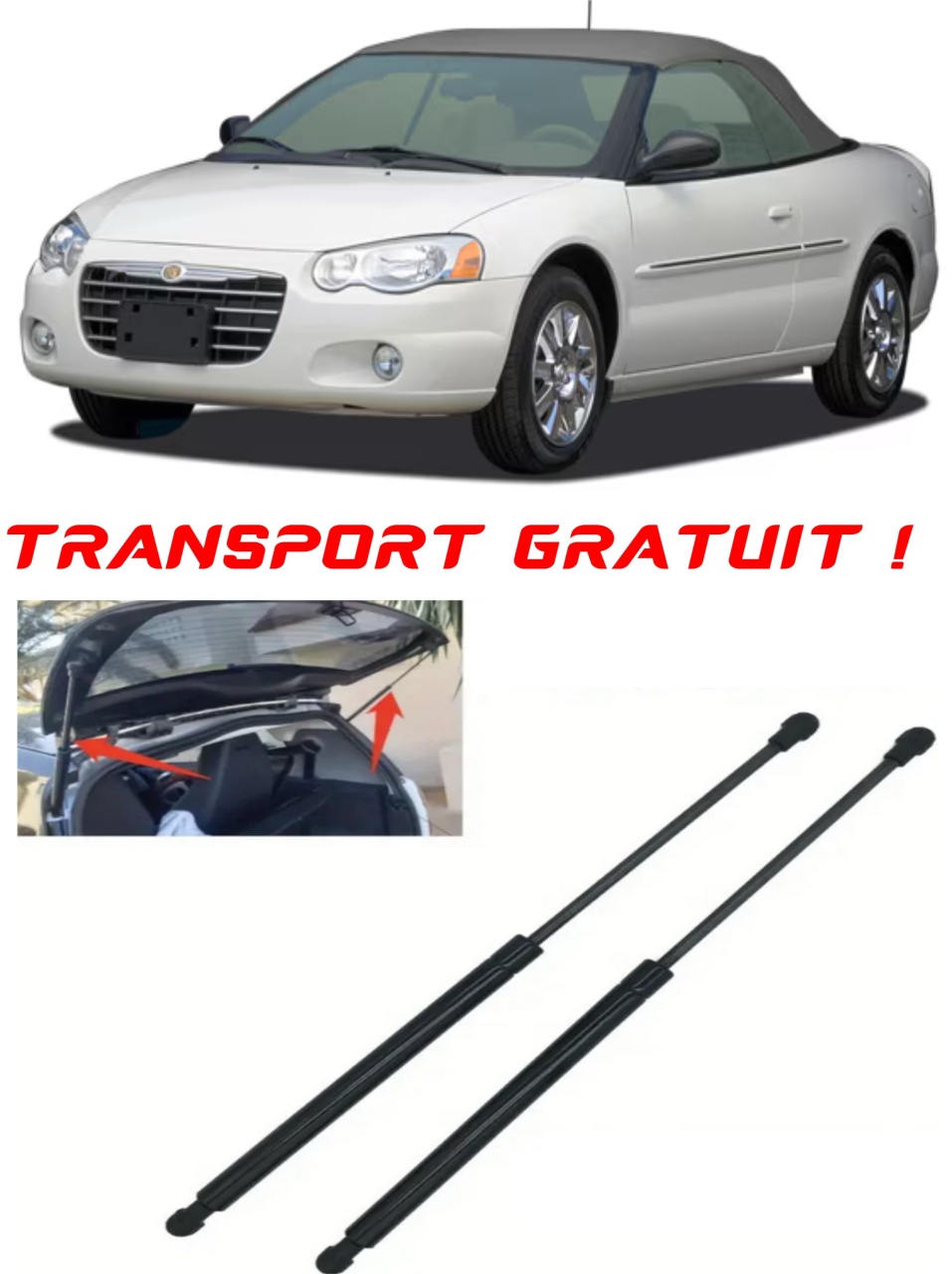 Set 2 amortizoare Haion portbagaj pentru masina Chrysler SEBRING Convertible (JS)