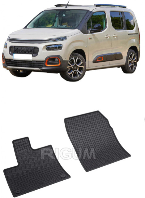Set 2 covorase Peugeot Partner 2M 2019-prezent, din cauciuc 100%, compatibile cu autoturismul PEUGEOT Partner