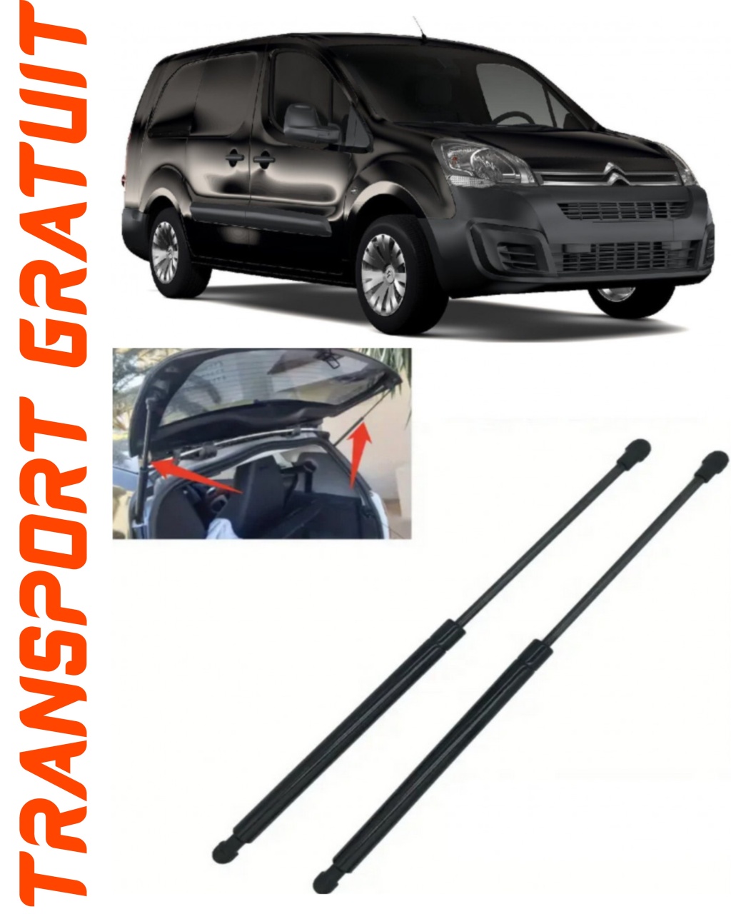 Set 2 amortizoare Haion portbagaj pentru masina Citroen Berlingo
