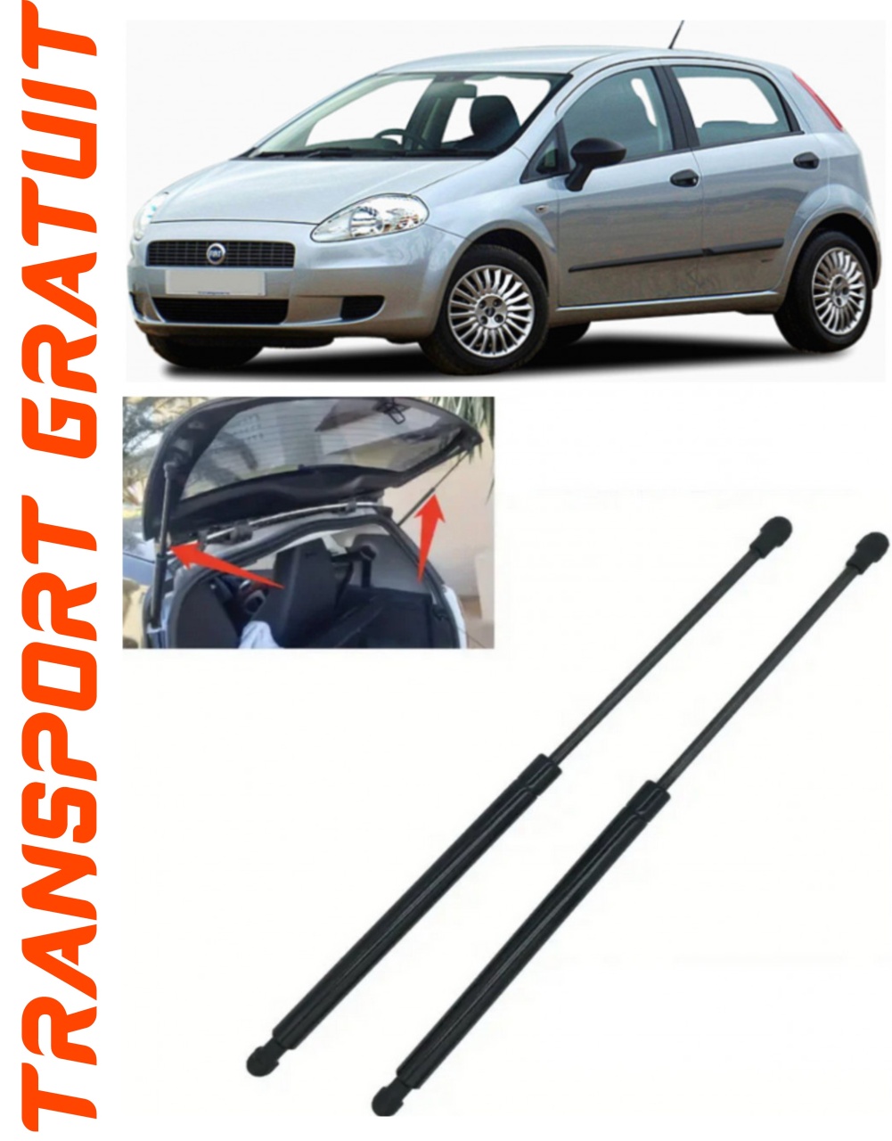 Set 2 amortizoare Haion portbagaj pentru masina Fiat Grande Punto