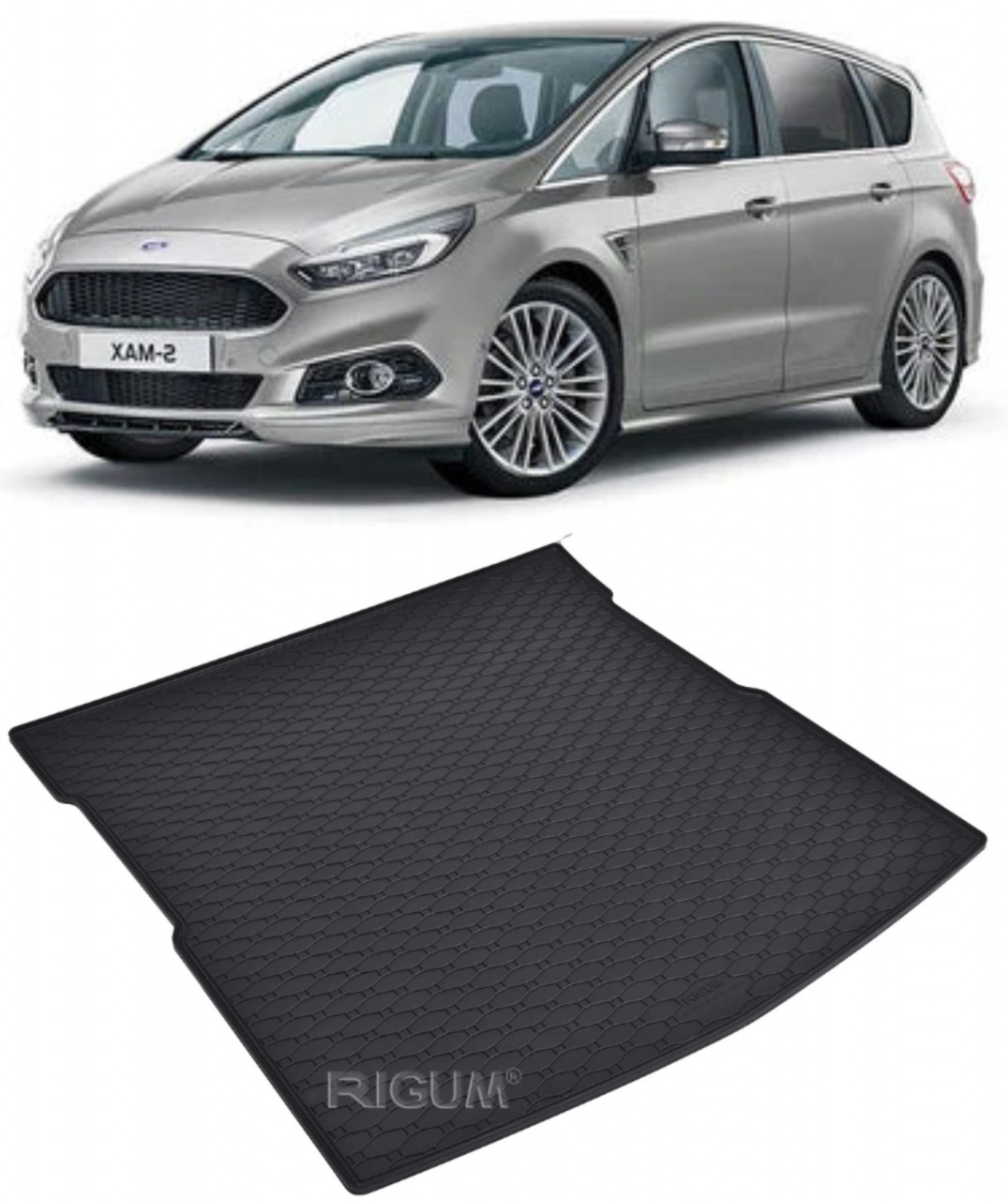 Tavita auto FORD S-Max 5 locuri 2015-prezent, protectie portbagaj, Cri-Flo, din cauciuc 100%, compatibil cu autoturismul FORD S-Max 5
