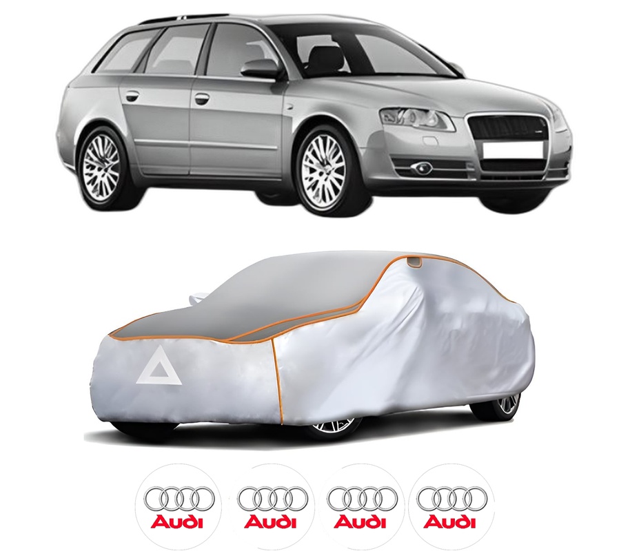 Husa Prelata Antigrindina Auto AUDI A4 B7 Avant (8ED) din 2004-2008, Protectie auto contra intemperiilor la grindina, Waterproof, 4x Stickere auto AUDI