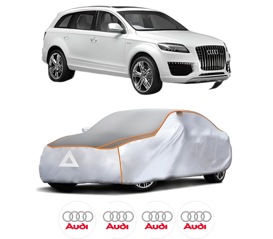 Husa Prelata Antigrindina Auto AUDI Q7 (4LB) din 2006-2015, Protectie auto contra intemperiilor la grindina, Waterproof, 4x Stickere auto AUDI