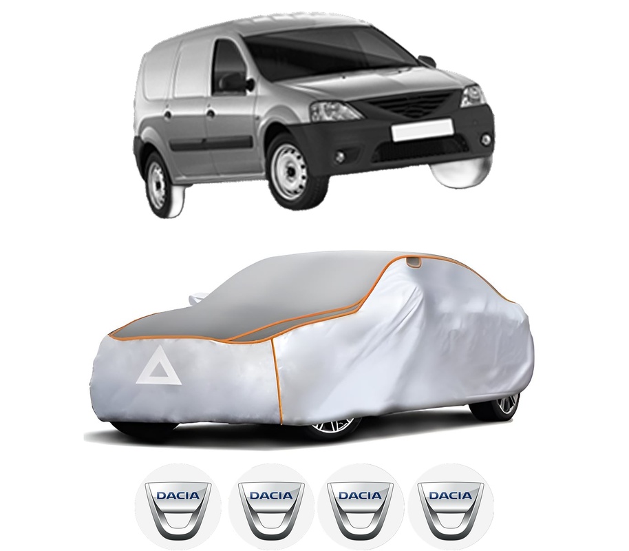 Husa Prelata Antigrindina Auto DACIA LOGAN EXPRESS (FS_) din 2007-2012, Protectie auto contra intemperiilor la grindina, Waterproof, 4x Stickere auto DACIA