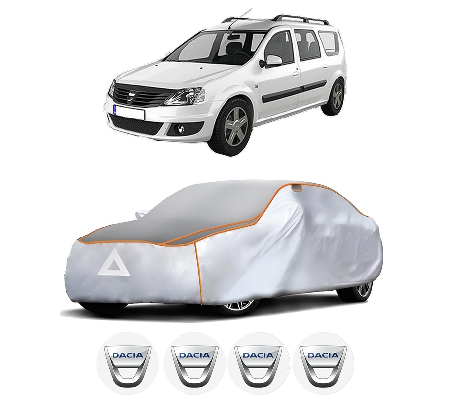 Husa Prelata Antigrindina Auto DACIA LOGAN MCV II din 2013-2019, Protectie auto contra intemperiilor la grindina, Waterproof, 4x Stickere auto DACIA