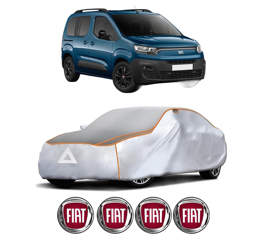 Husa Prelata Antigrindina Auto FIAT DOBLO MPV (510_, 511_, 360_, 361_) din 2022-2023, Protectie auto contra intemperiilor la grindina, Waterproof, 4x Stickere auto FIAT