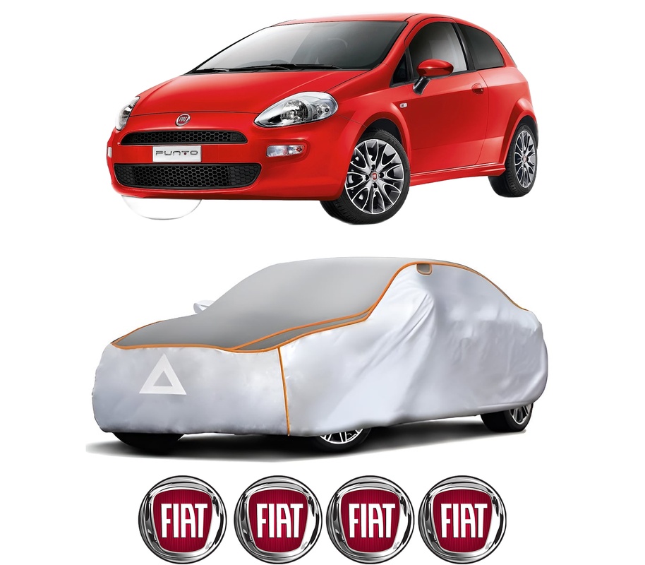 Husa Prelata Antigrindina Auto FIAT PUNTO EVO Hatchback Van (199_) din 2009-2012, Protectie auto contra intemperiilor la grindina, Waterproof, 4x Stickere auto FIAT