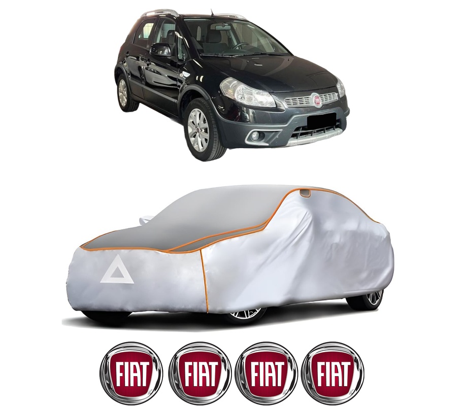 Husa Prelata Antigrindina Auto FIAT SEDICI (189_) din 2006-2014, Protectie auto contra intemperiilor la grindina, Waterproof, 4x Stickere auto FIAT