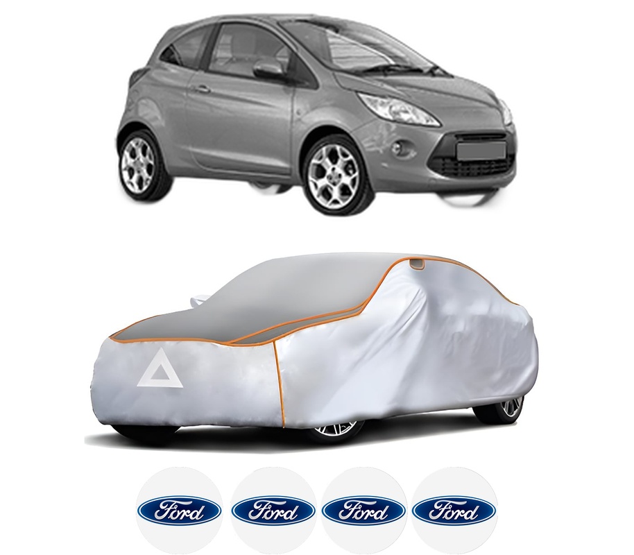 Husa Prelata Antigrindina Auto FORD KA (RU8) din 2008-2016, Protectie auto contra intemperiilor la grindina, Waterproof, 4x Stickere auto FORD