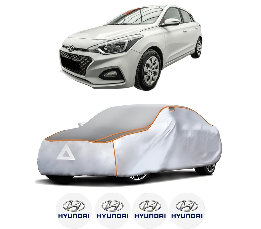Husa Prelata Antigrindina Auto HYUNDAI i20 II Hatchback Van (GB, IB) din 2015-2021, Protectie auto contra intemperiilor la grindina, Waterproof, 4x Stickere auto HYUNDAI
