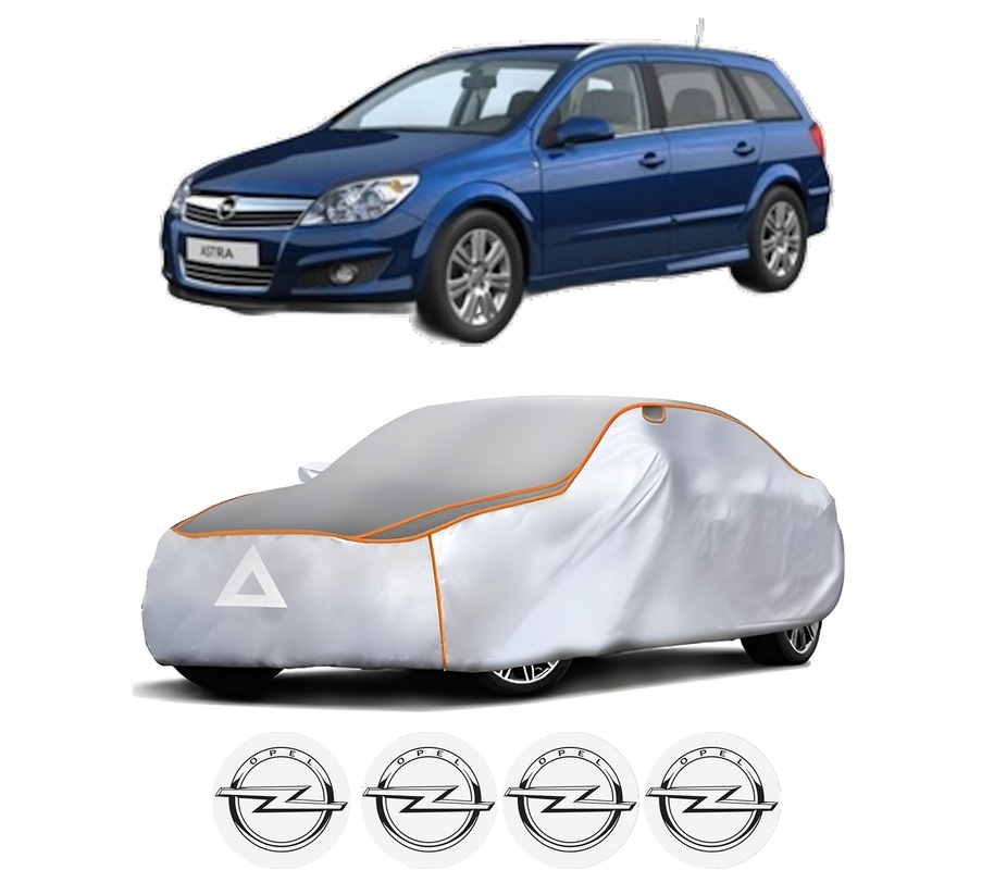 Husa Prelata Antigrindina Auto OPEL ASTRA H CLASSIC Estate (A04) din 2006-2014, Protectie auto contra intemperiilor la grindina, Waterproof, 4x Stickere auto OPEL