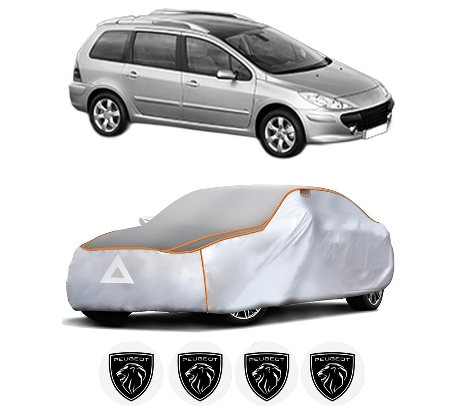 Husa Prelata Antigrindina Auto PEUGEOT 307 SW (3H) din 2002-2009, Protectie auto contra intemperiilor la grindina, Waterproof, 4x Stickere auto PEUGEOT