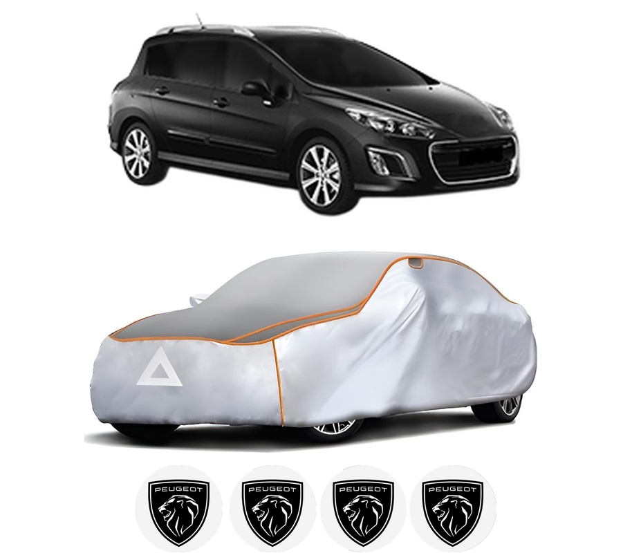 Husa Prelata Antigrindina Auto PEUGEOT 308 SW I Estate Van (4E_) din 2008-2012, Protectie auto contra intemperiilor la grindina, Waterproof, 4x Stickere auto PEUGEOT