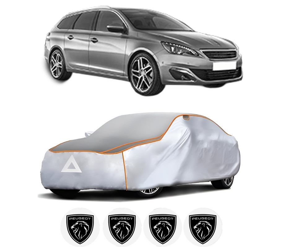 Husa Prelata Antigrindina Auto PEUGEOT 308 SW II (LC_, LJ_, LR_, LX_, L4_) din 2014-2021, Protectie auto contra intemperiilor la grindina, Waterproof, 4x Stickere auto PEUGEOT