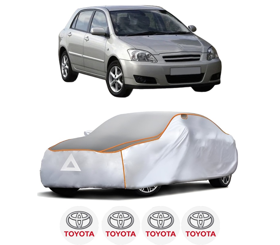 Husa Prelata Antigrindina Auto TOYOTA COROLLA (_E12_) din 2001-2007, Protectie auto contra intemperiilor la grindina, Waterproof, 4x Stickere auto TOYOTA
