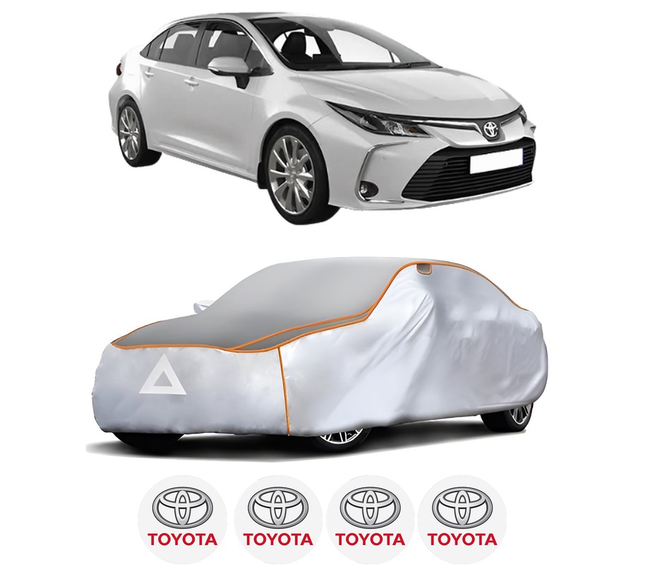 Husa Prelata Antigrindina Auto TOYOTA COROLLA Hatchback (_E21_, _EA1_, _EH1_) din 2018-2023, Protectie auto contra intemperiilor la grindina, Waterproof, 4x Stickere auto TOYOTA