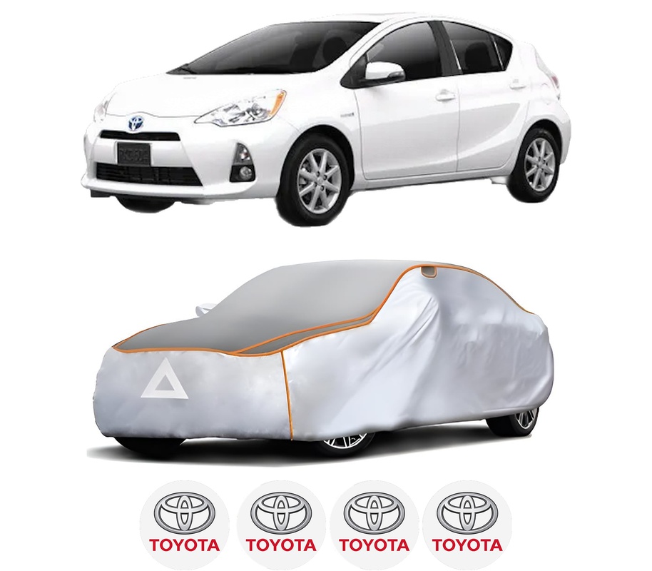 Husa Prelata Antigrindina Auto TOYOTA PRIUS C (NHP10_) din 2011, Protectie auto contra intemperiilor la grindina, Waterproof, 4x Stickere auto TOYOTA