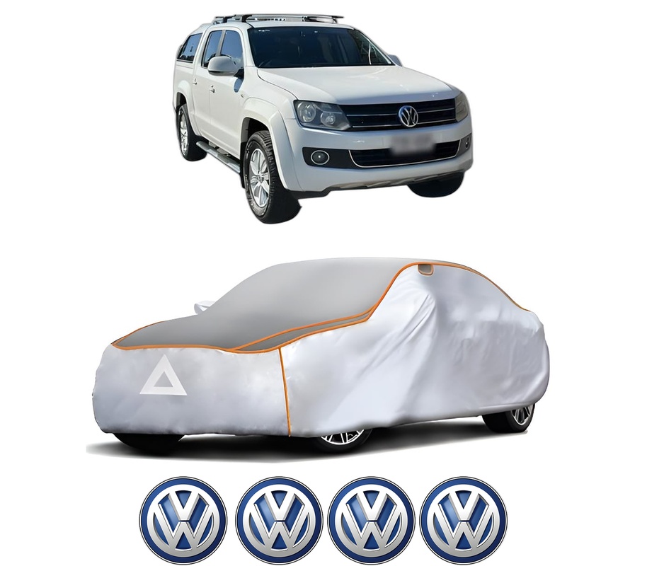 Husa Prelata Antigrindina Auto Volskwagen AMAROK Platform/Chassis (S1B, S6B, S7B) din 2011-2022, Protectie auto contra intemperiilor la grindina, Waterproof, 4x Stickere auto Volskwagen