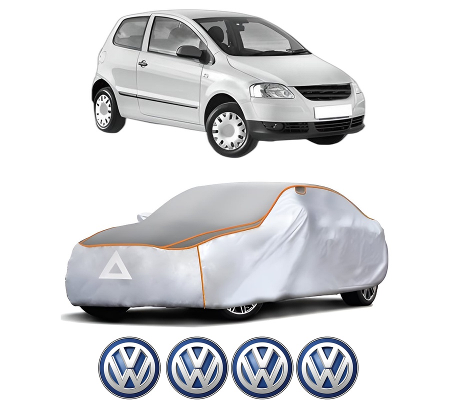 Husa Prelata Antigrindina Auto Volskwagen FOX Hatchback (5Z1, 5Z3, 5Z4) din 2005-2011, Protectie auto contra intemperiilor la grindina, Waterproof, 4x Stickere auto Volskwagen
