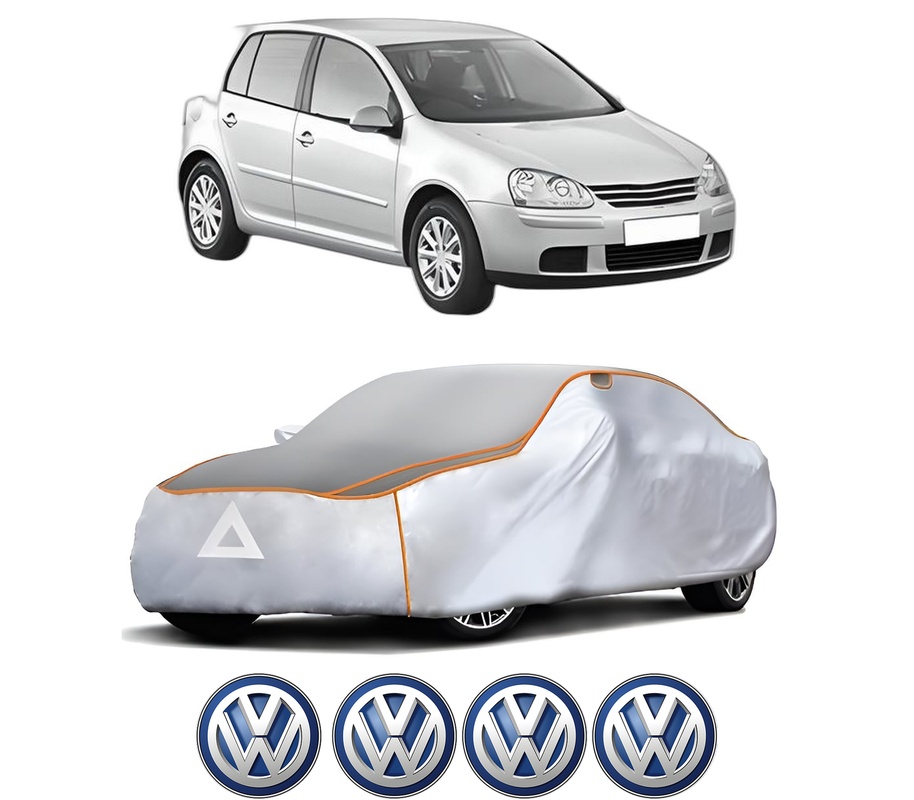 Husa Prelata Antigrindina Auto Volskwagen GOLF V (1K1) din 2003-2009, Protectie auto contra intemperiilor la grindina, Waterproof, 4x Stickere auto Volskwagen