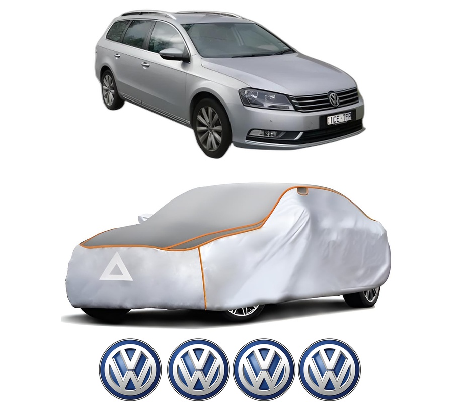 Husa Prelata Antigrindina Auto Volskwagen PASSAT B7 Estate Van (365) din 2010-2014, Protectie auto contra intemperiilor la grindina, Waterproof, 4x Stickere auto Volskwagen
