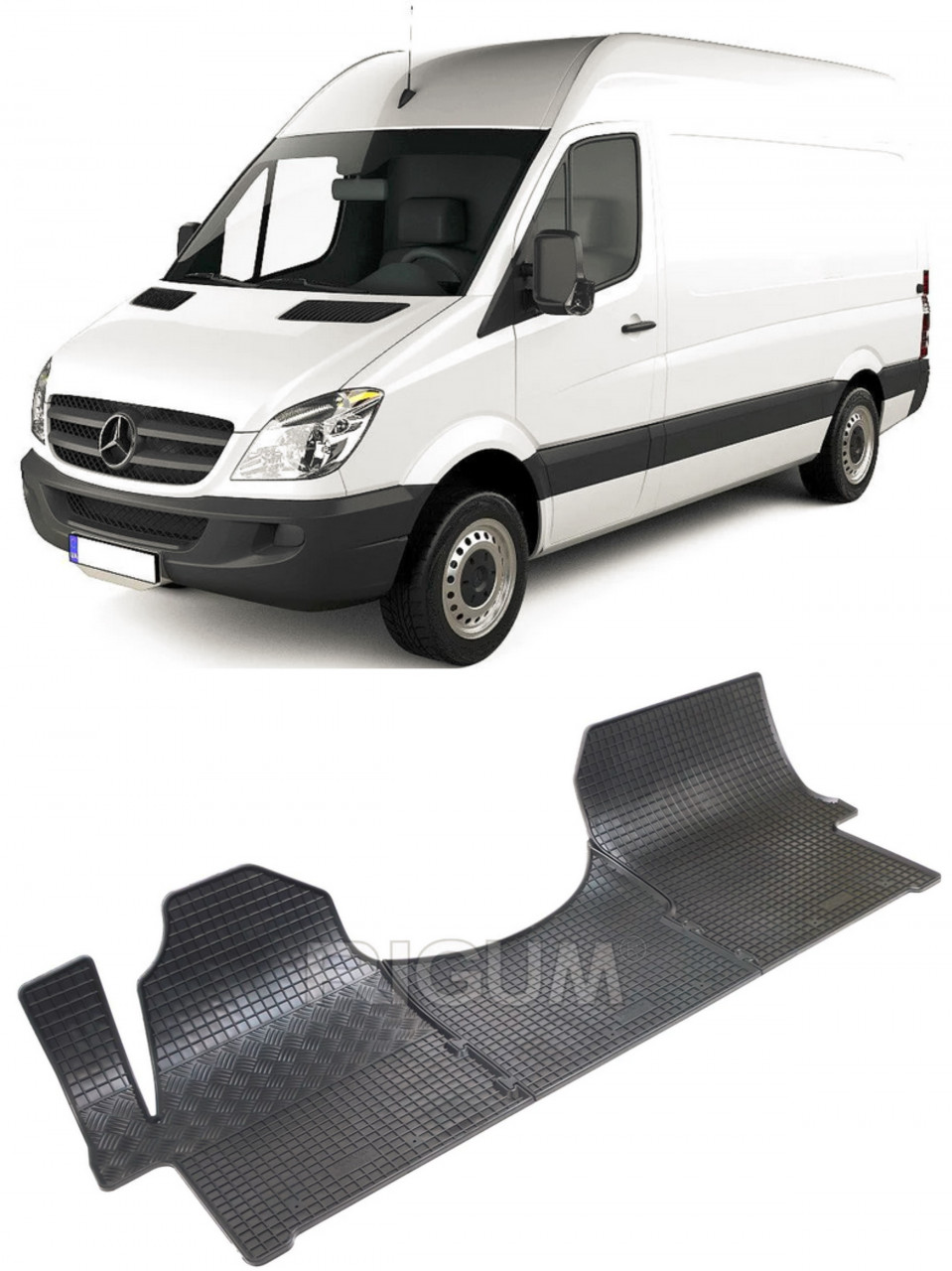 Set 3 covorase Mercedes Sprinter 3M 2006-2018, din cauciuc 100%, compatibile cu autoturismul MERCEDES Sprinter