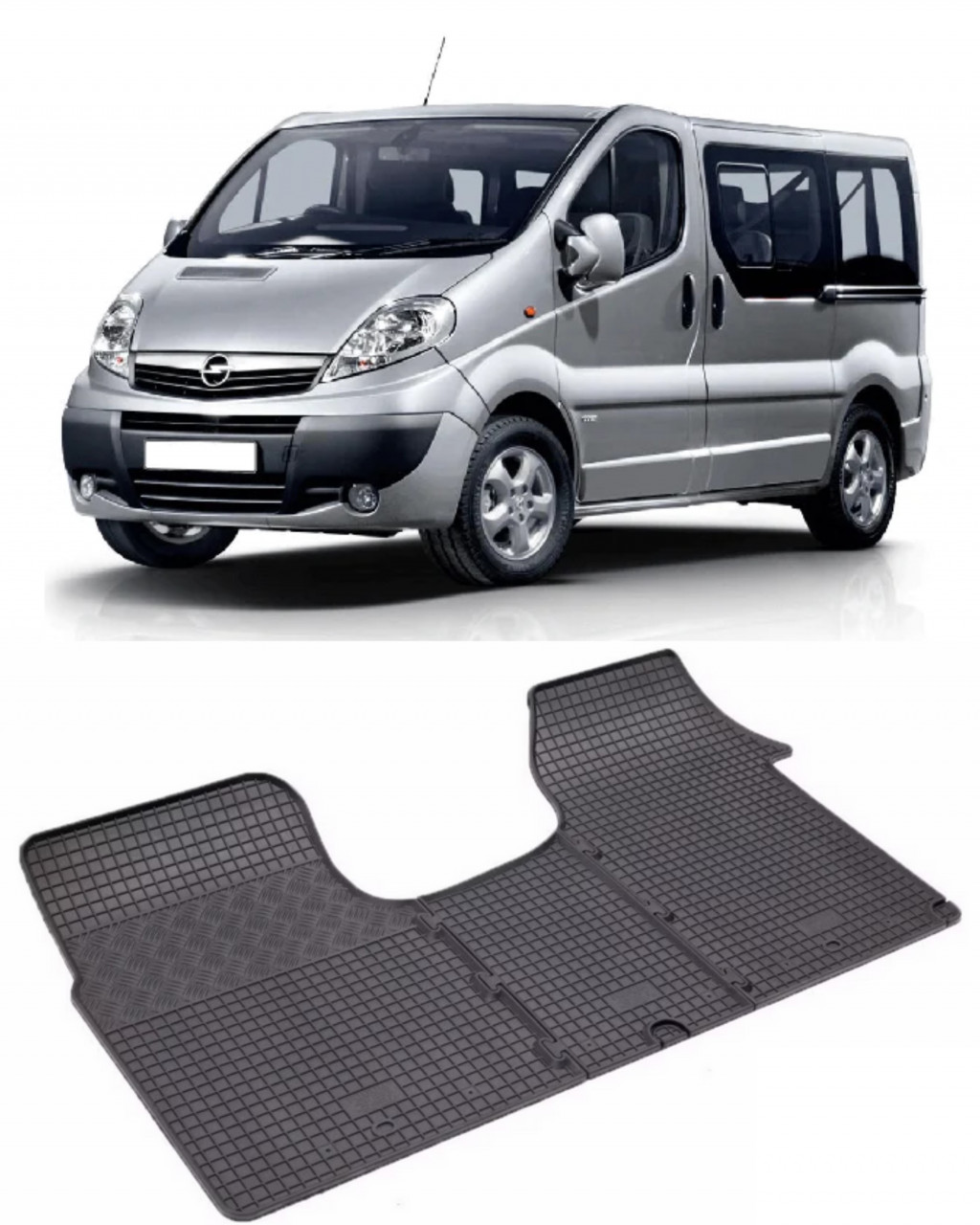Set 3 covorase Opel Vivaro 3M 2002-2014, din cauciuc 100%, compatibile cu autoturismul OPEL Vivaro