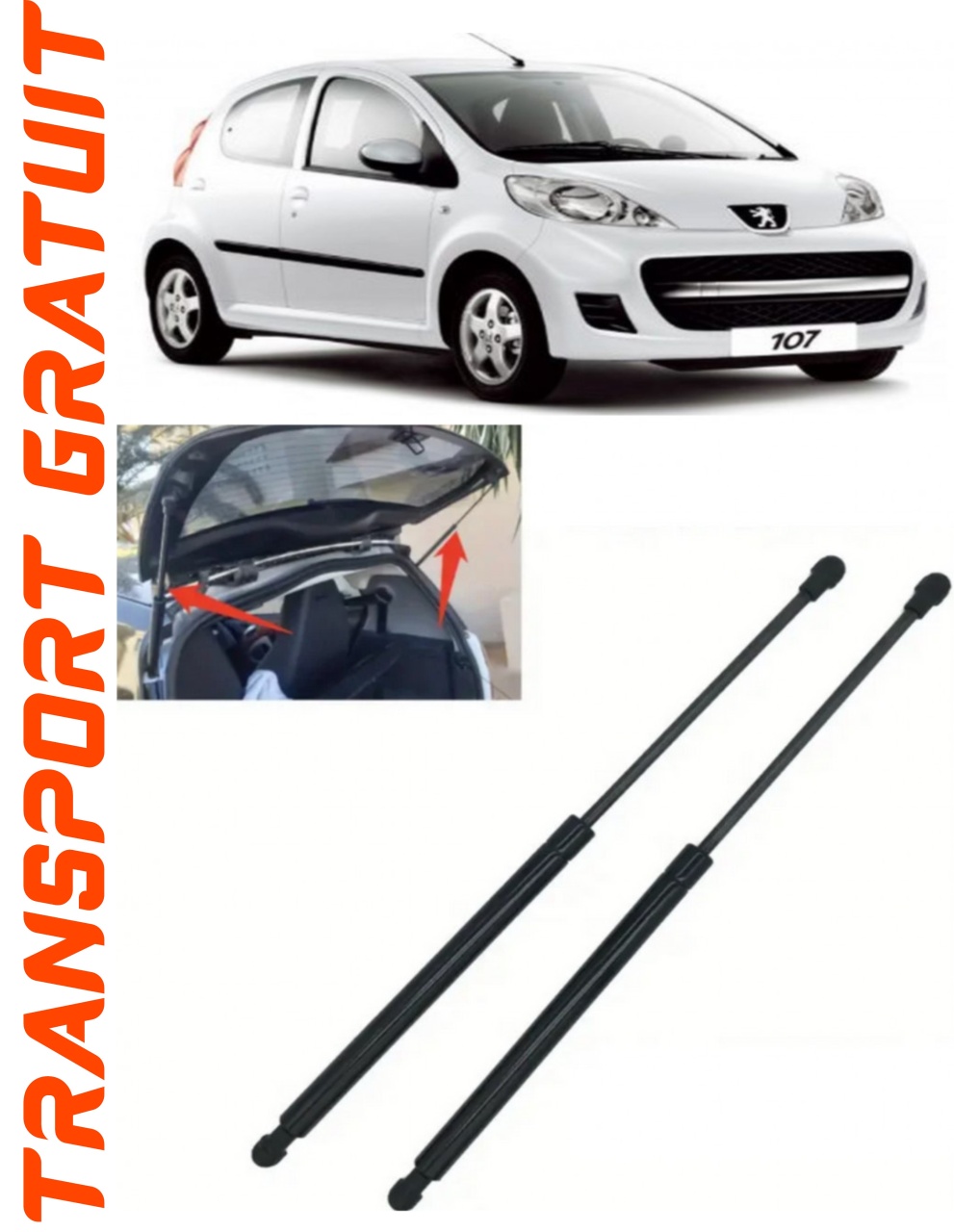 Set 2 amortizoare Haion portbagaj pentru masina Peugeot 107