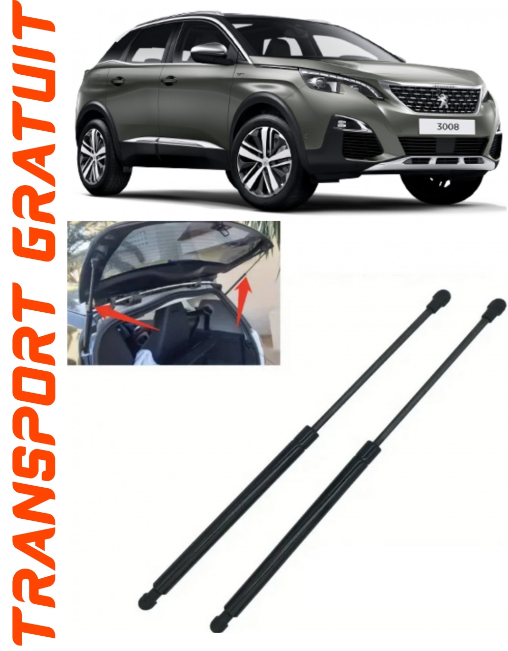 Set 2 amortizoare Haion portbagaj pentru masina Peugeot 3008