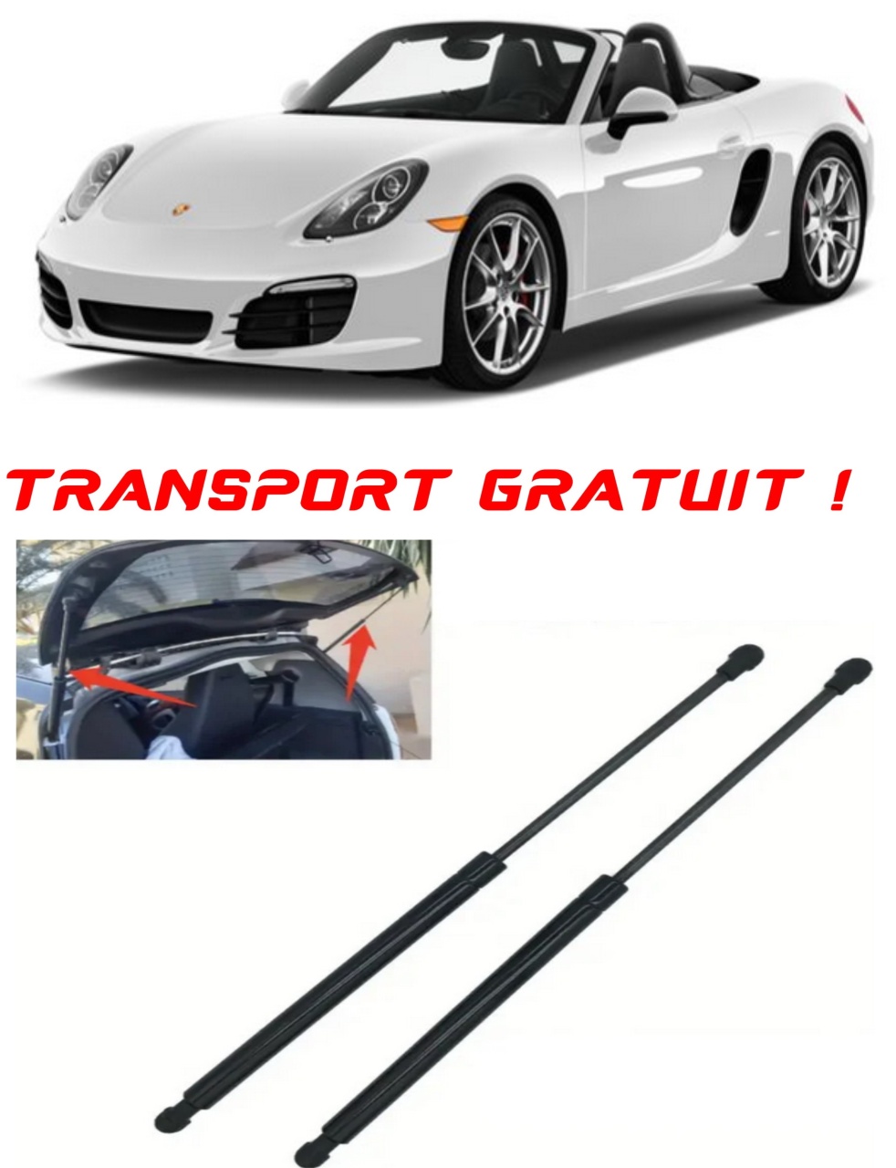 Set 2 amortizoare Haion portbagaj pentru masina Porsche BOXSTER (981)
