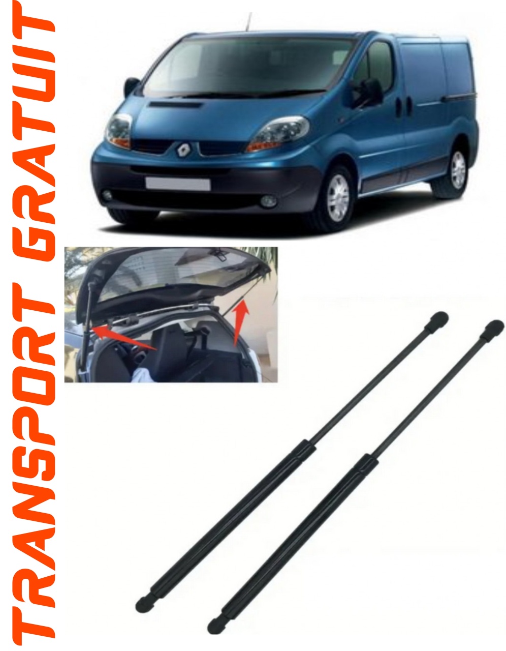 Set 2 amortizoare Haion portbagaj pentru masina Renault Trafic II