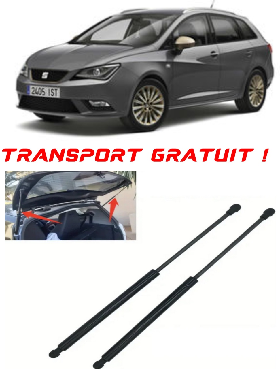Set 2 amortizoare Haion portbagaj pentru masina Seat 6P8), IBIZA IV ST (6J8