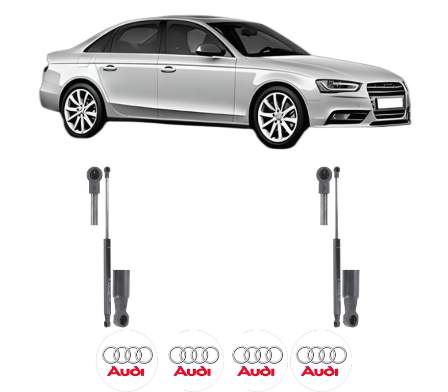 Set amortizoare portbagaj haion pentru AUDI A4 B8 (8K2) din 2007-2015, 2 bucati, KROSNO, 4 stickere auto AUDI